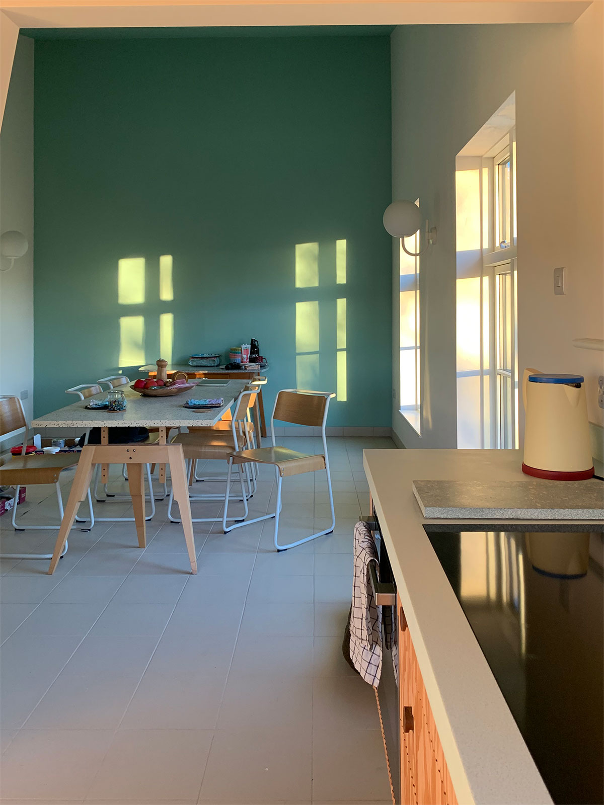 A Generous dining area compliments the kitchen space.
