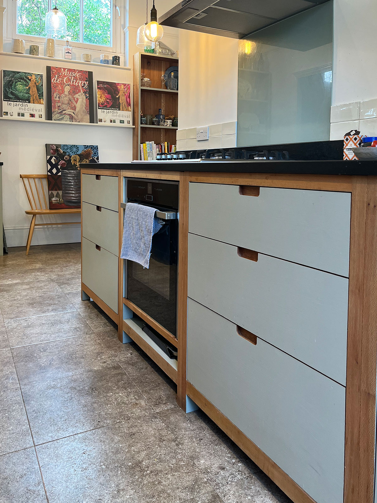 The entire London Plane timber used for this Greenwich kitchen was sourced from a single tree.